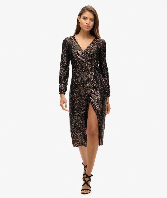 superdry Sequin Wrap Maxi Dress