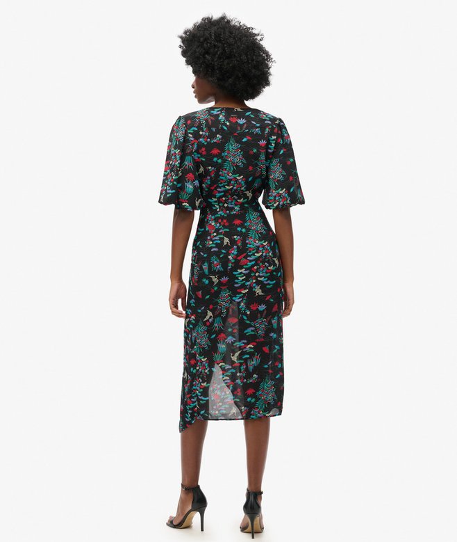 Superdry Short Sleeve Sheer Midi Dress