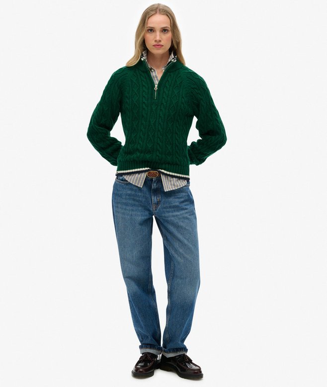 Superdry Slim Cable Half Zip Knit Jumper