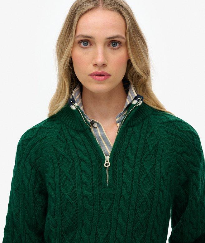 Superdry Slim Cable Half Zip Knit Jumper