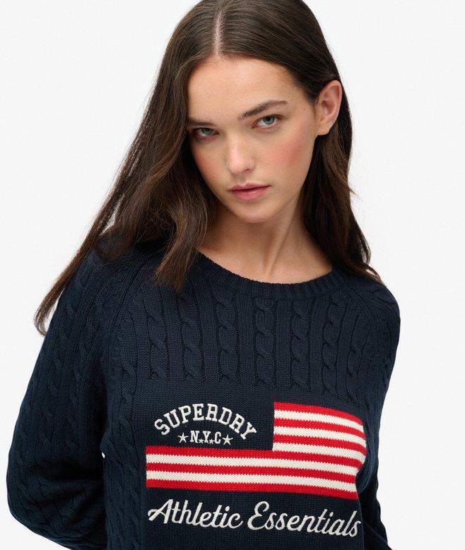 Superdry Slouchy Cable Flag Knit Jumper