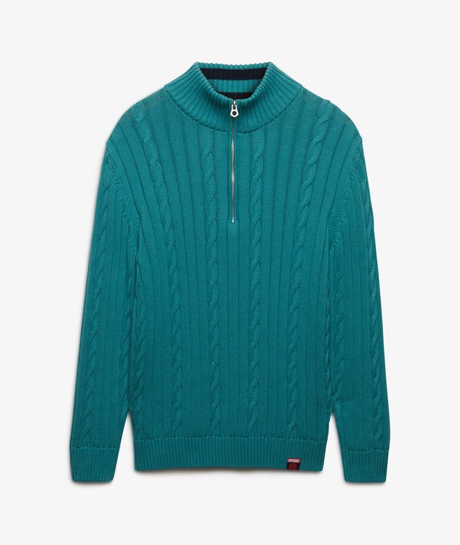 superdry Slouchy Cable Half Zip Jumper