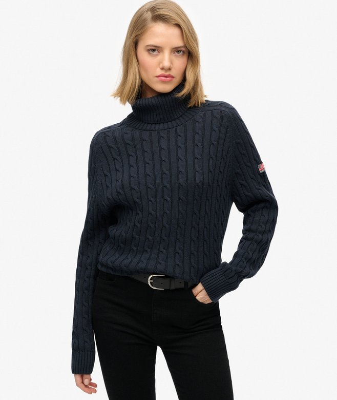 Superdry Slouchy Cable Roll Neck Jumper