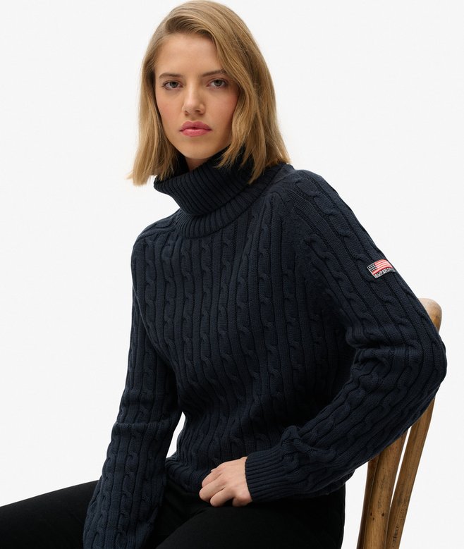 Superdry Slouchy Cable Roll Neck Jumper
