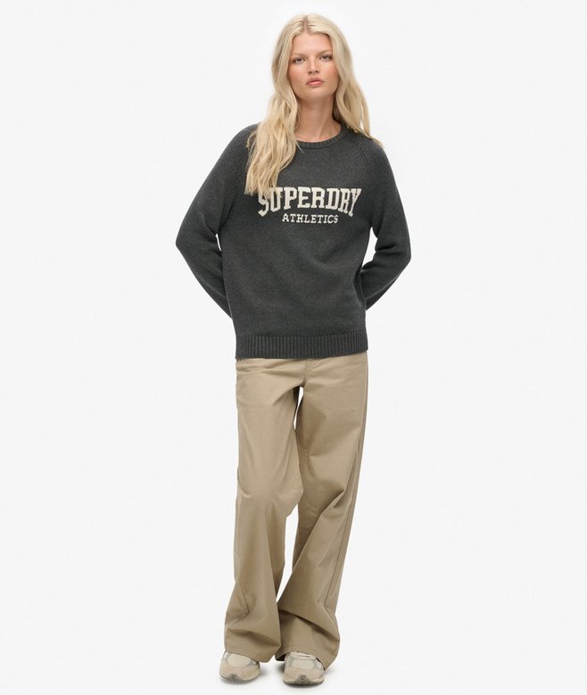 Superdry Slouchy Intarsia Graphic Knitted Jumper