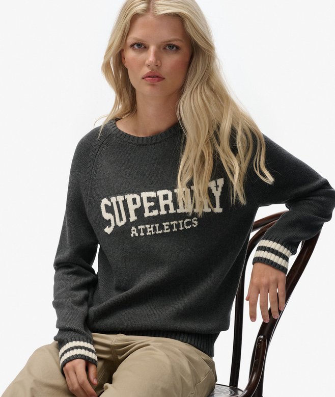 superdry Slouchy Intarsia Graphic Knitted Jumper