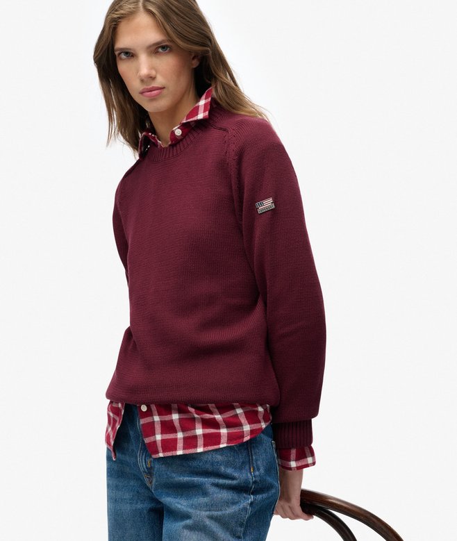 superdry Slouchy Knitted Crew Jumper