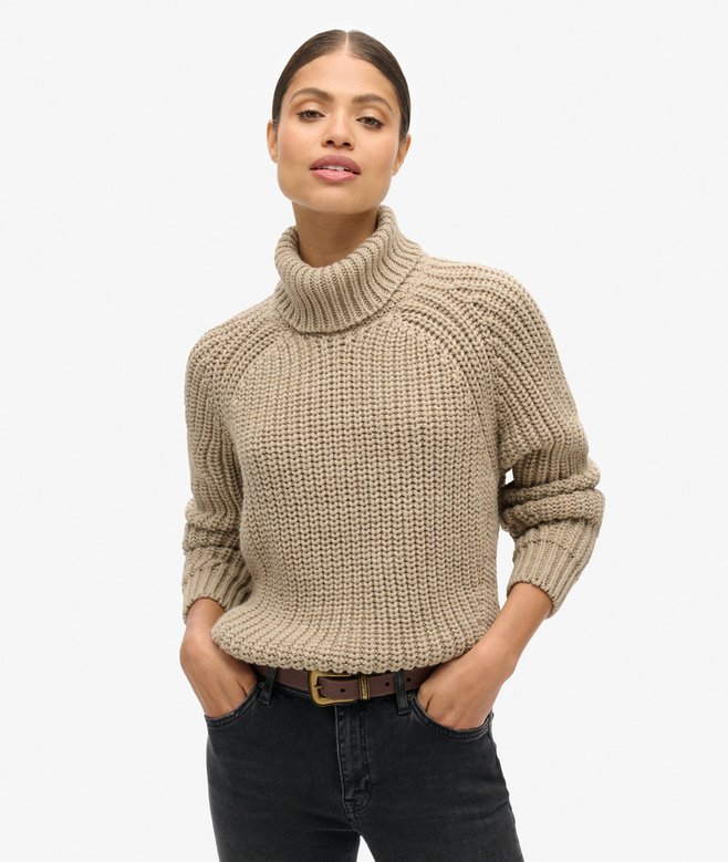 superdry Slouchy Stitch Roll Neck Knit