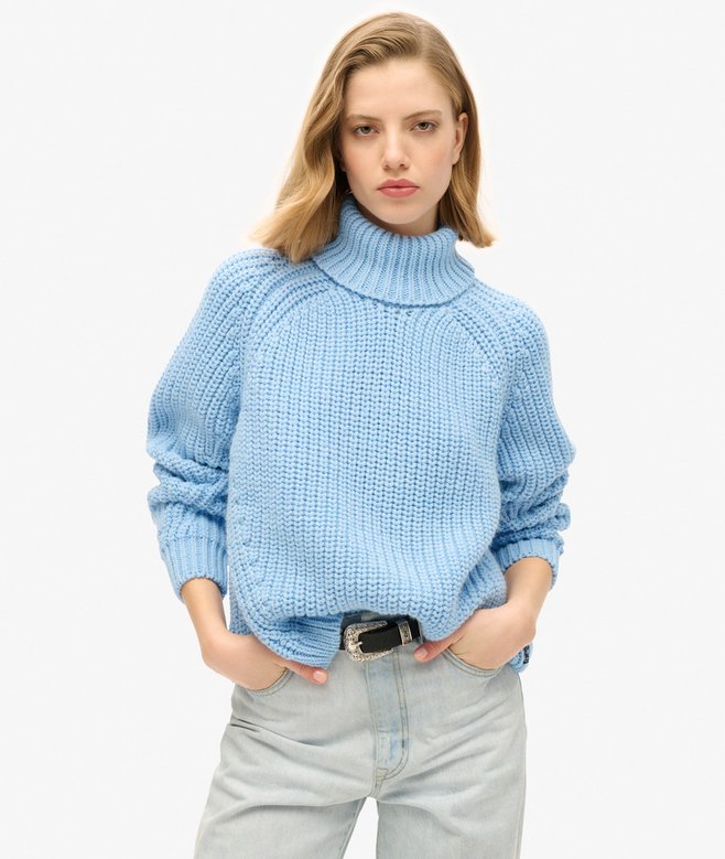 superdry Slouchy Stitch Roll Neck Knit