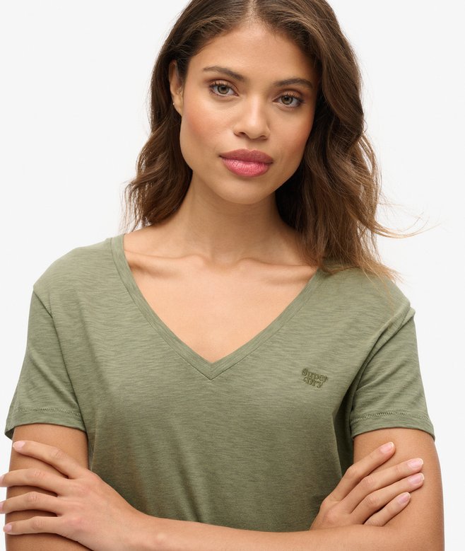 Superdry Slub Embroidered V-Neck T-Shirt