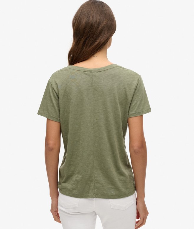 Superdry Slub Embroidered V-Neck T-Shirt