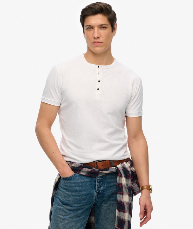 superdry Slub Short Sleeve Jersey Grandad Top