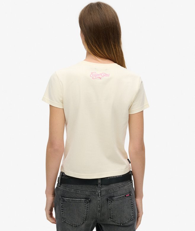 Superdry Small Tattoo Rhinestone Fitted T-Shirt