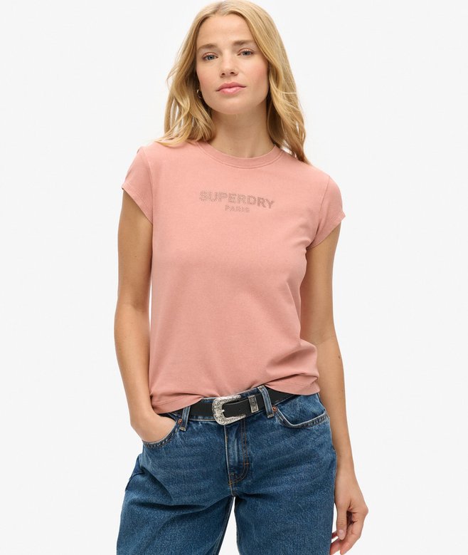 superdry Sport Luxe Graphic Cap Sleeved T-Shirt
