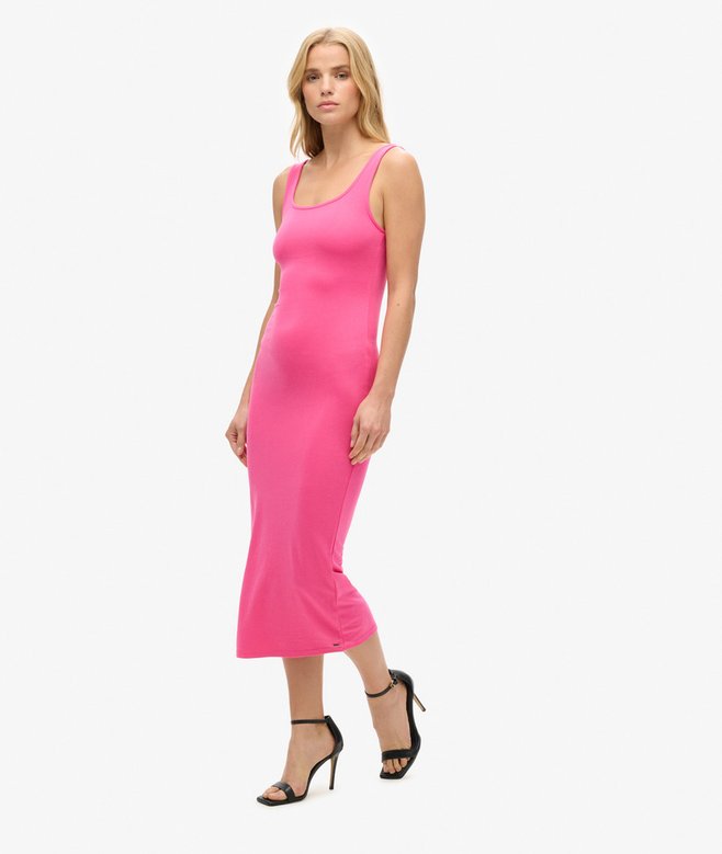 Superdry Square Neck Jersey Midi Dress