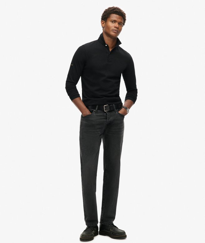 Superdry Studios Long Sleeve Jersey Polo Shirt