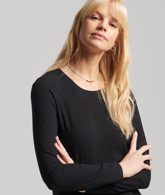 superdry Studios Long Sleeve Midi Shift Dress