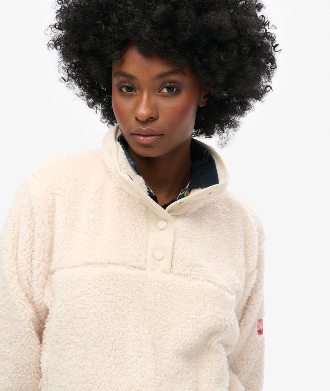 Superdry Super Soft Popper Neck Teddy Fleece