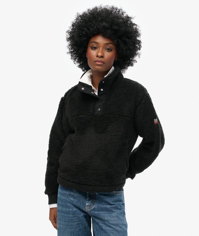 superdry Super Soft Popper Neck Teddy Fleece