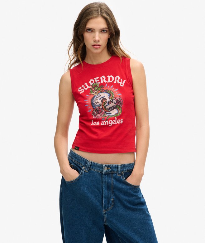 superdry Tattoo Rhinestone Vest