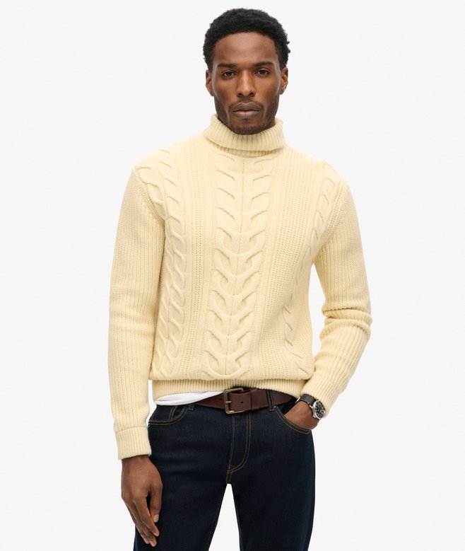 superdry The Merchant Store - Cable Roll Neck Jumper