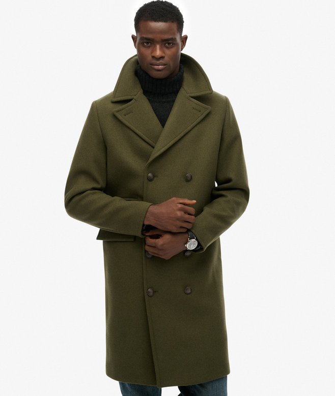 superdry The Merchant Store - Wool Blend Long Coat