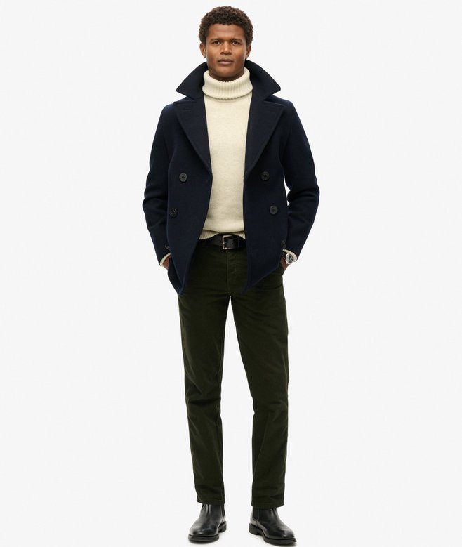 Superdry The Merchant Store - Wool Blend Pea Coat