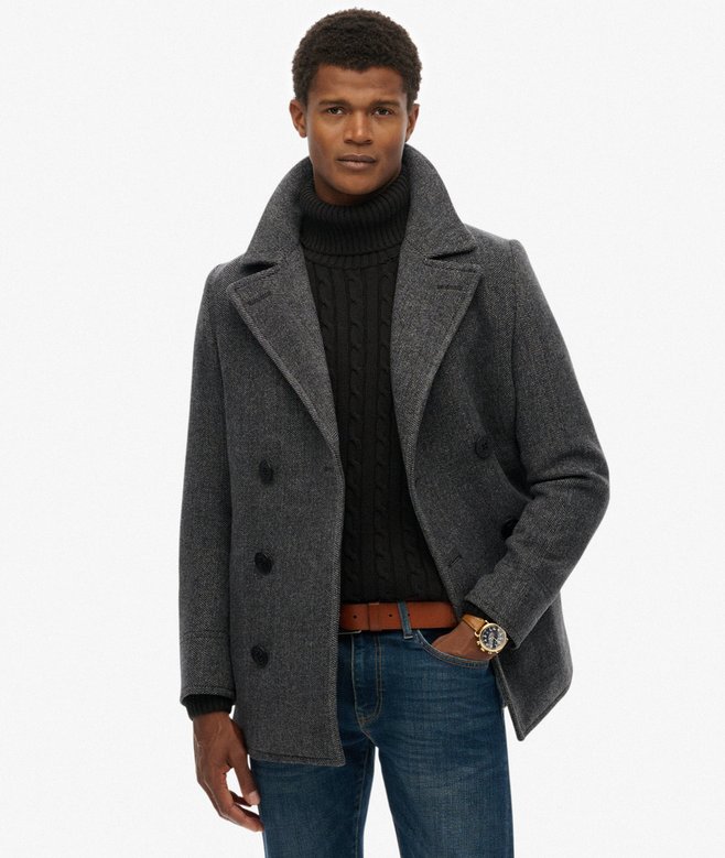 Superdry The Merchant Store - Wool Blend Pea Coat