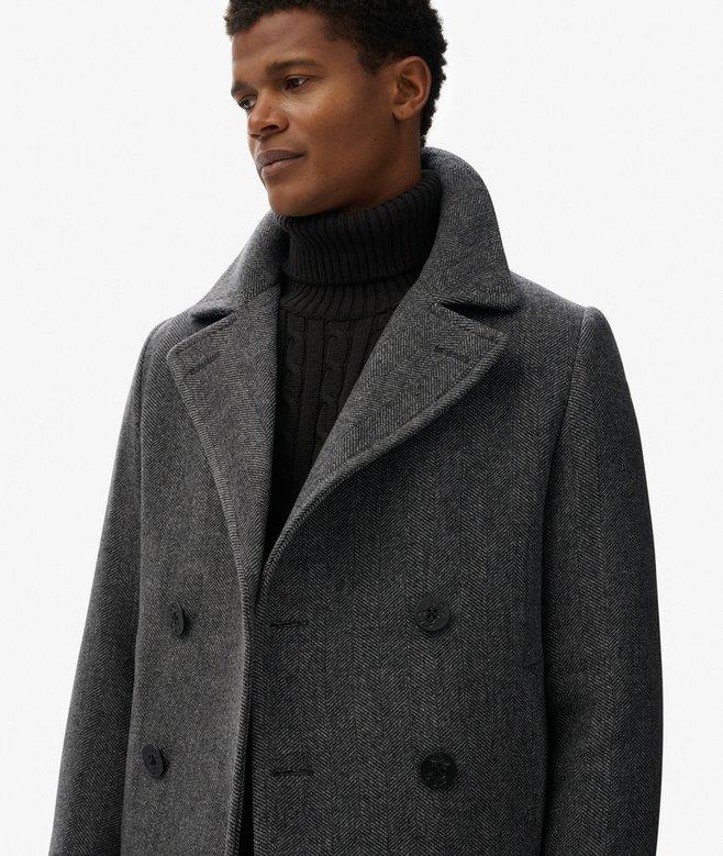 superdry The Merchant Store - Wool Blend Pea Coat