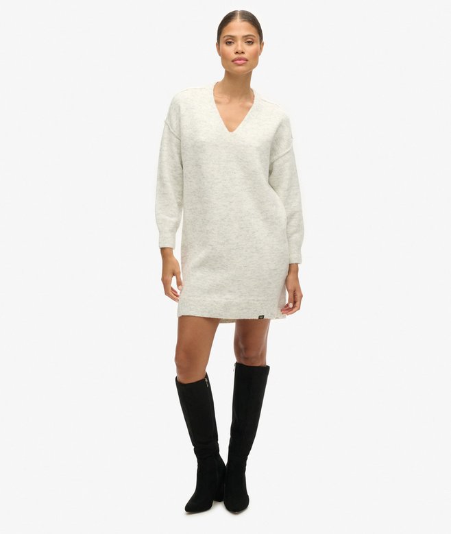 superdry V Neck Knit Jumper Dress