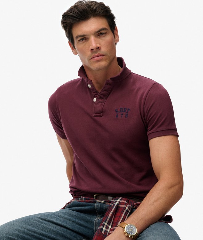 superdry Vintage Athletic Embroidered Polo Shirt