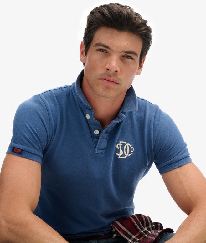 superdry Vintage Athletic Embroidered Polo Shirt