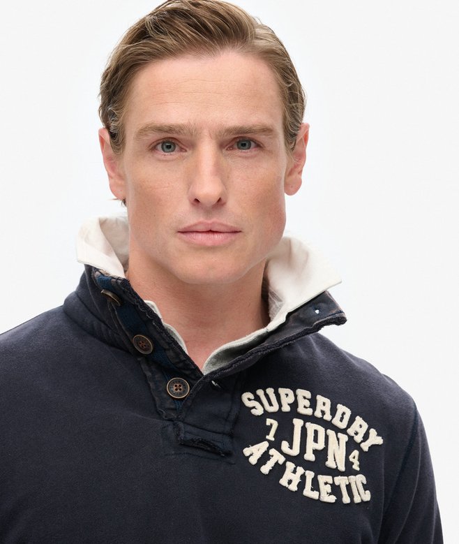 Superdry Vintage Athletic Half Button Sweatshirt