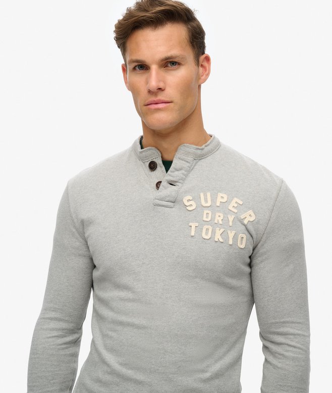 Superdry Vintage Athletic Long Sleeve Grandad Top