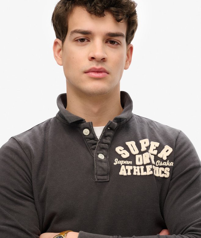 Superdry Vintage Athletic Long Sleeve Polo Shirt