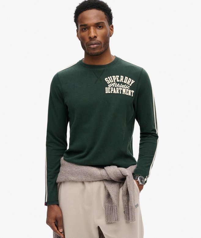 superdry Vintage Athletic Long Sleeve Striped Top
