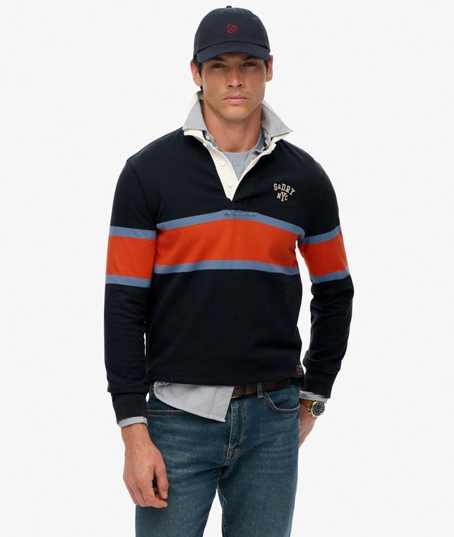 Superdry Vintage Athletic Stripe Rugby Top