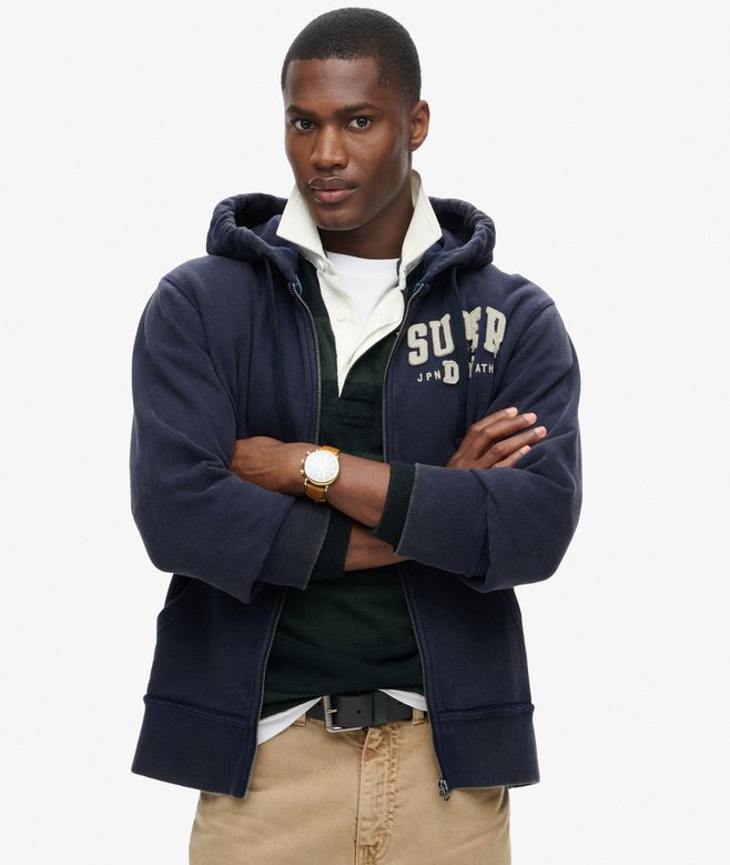 superdry Vintage Athletic Zip Hoodie