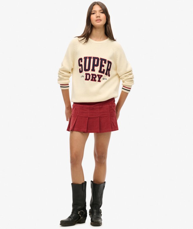Superdry Vintage Cord Pleated Mini Skirt