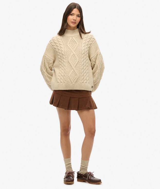 Superdry Vintage Cord Pleated Mini Skirt
