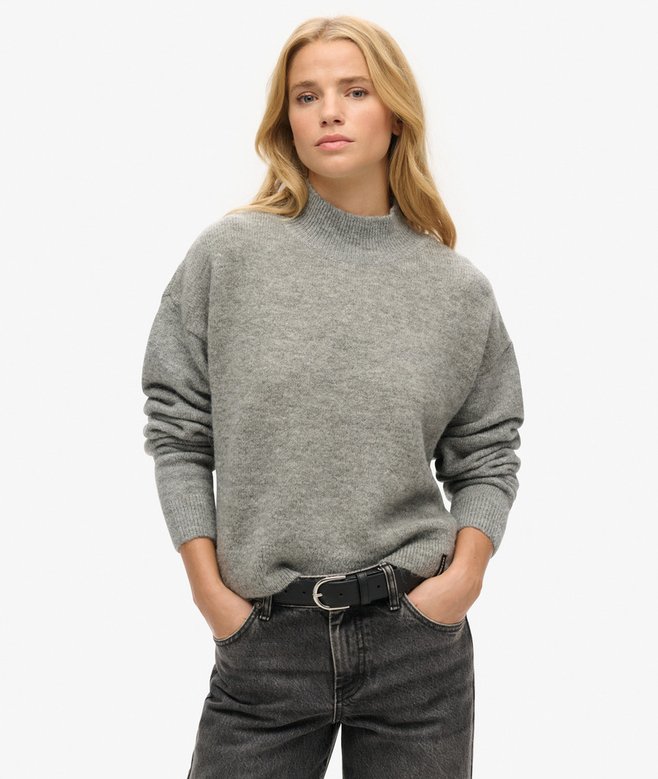 superdry Vintage Essential Mock Neck Jumper