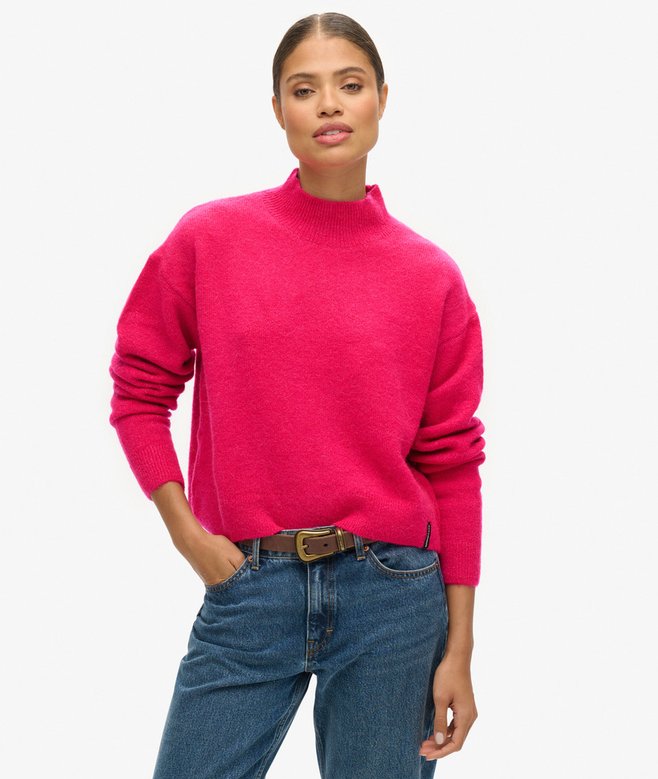 superdry Vintage Essential Mock Neck Jumper