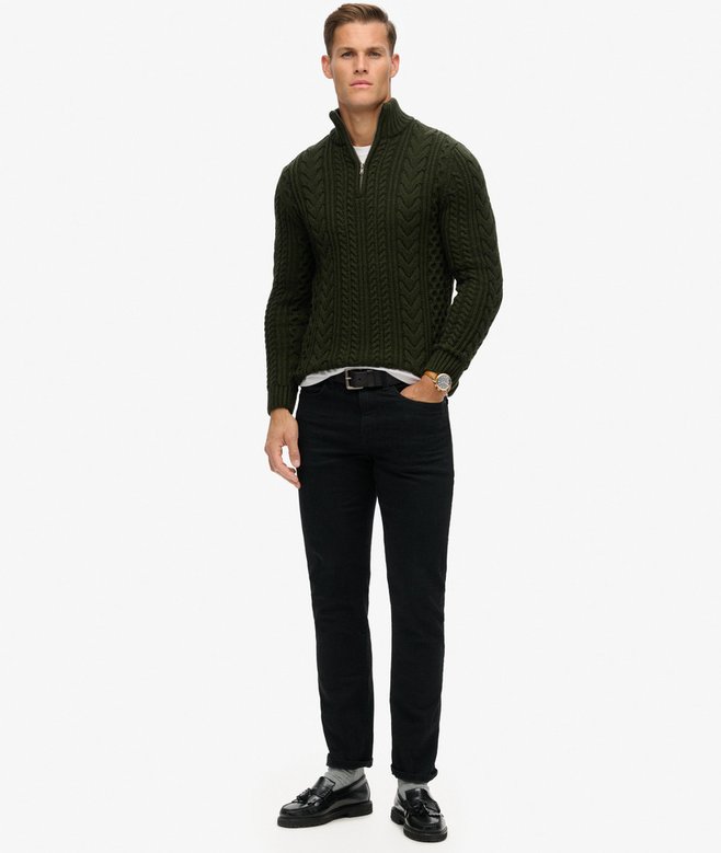 Superdry Vintage Jacob Cable Knit Half Zip Jumper