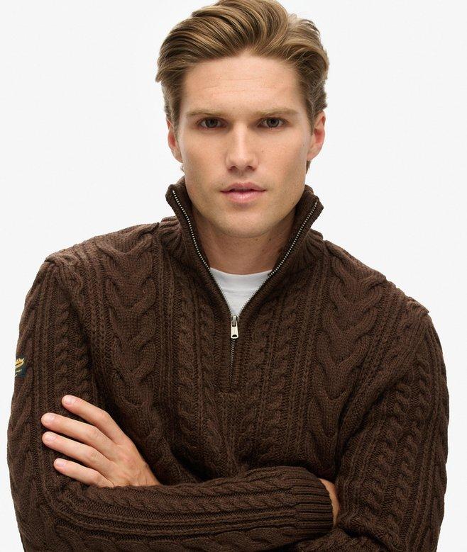 Superdry Vintage Jacob Cable Knit Half Zip Jumper