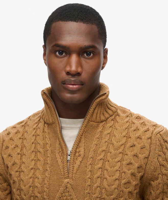 Superdry Vintage Jacob Cable Knit Half Zip Jumper