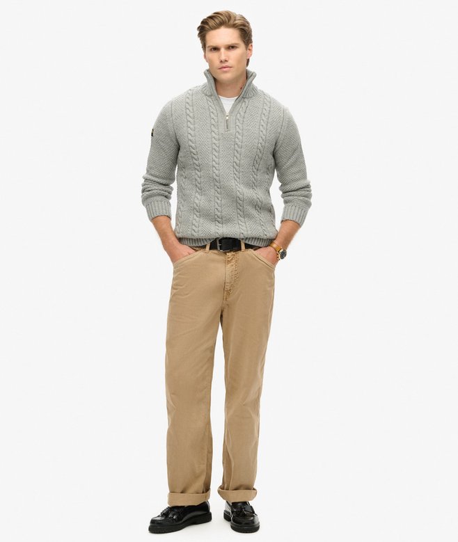 Superdry Vintage Jacob Cable Knit Half Zip Jumper