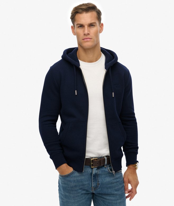 superdry Vintage Logo Embroidered Zip Hoodie