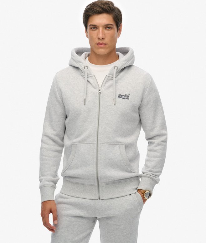 superdry Vintage Logo Embroidered Zip Hoodie