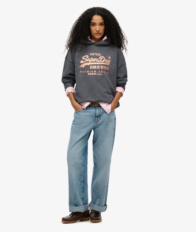 Superdry Vintage Logo Metallic Relaxed Hoodie