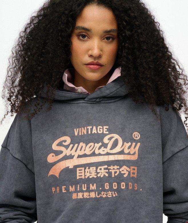 Superdry Vintage Logo Metallic Relaxed Hoodie